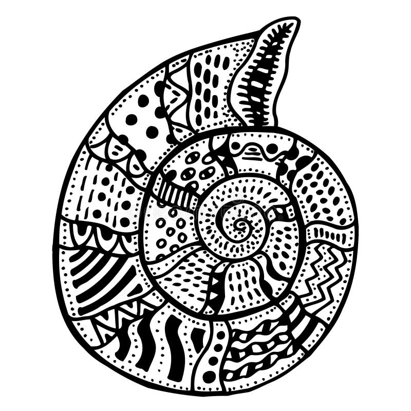 Zentangle stylized shell