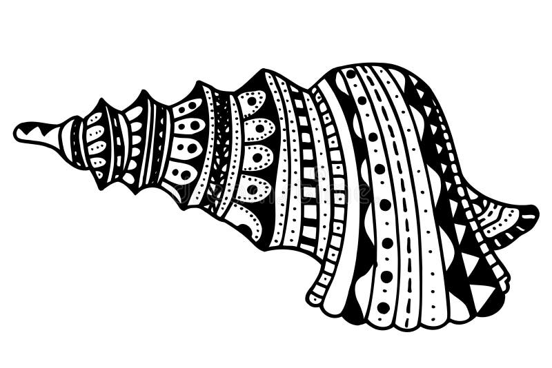 Zentangle stylized shell