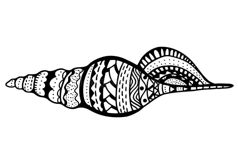 Zentangle stylized shell