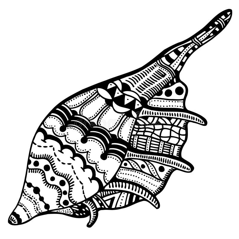 Zentangle stylized shell