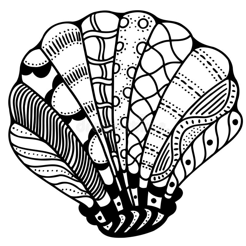 Zentangle stylized shell