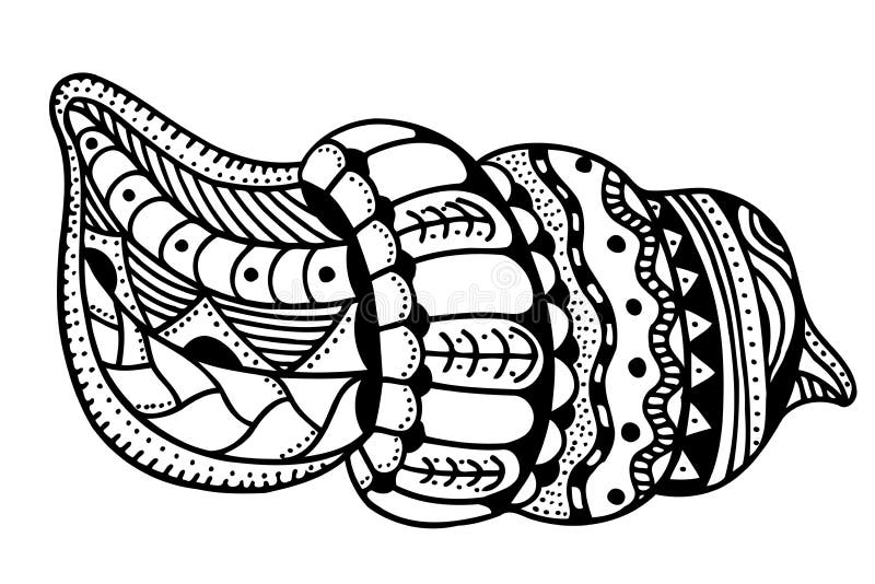 Zentangle stylized shell