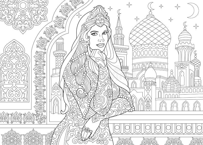 Zentangle stylized turkish woman