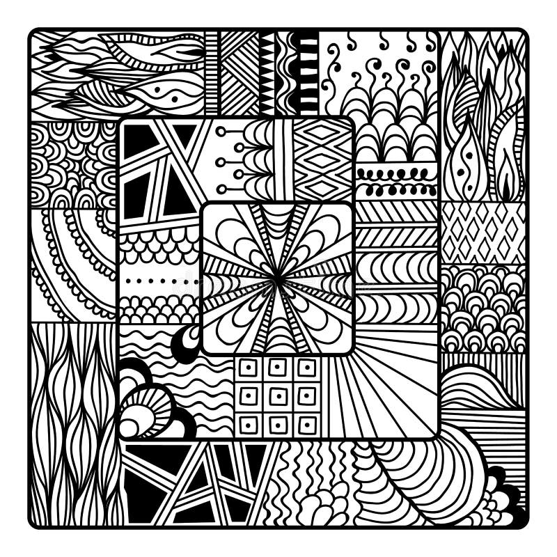 Square Zentangle Stock Illustrations – 1,887 Square Zentangle