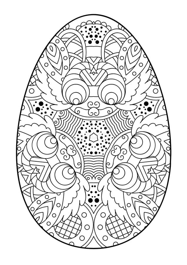 Zentangle zwart-wit decoratief paasei royalty-vrije illustratie Zentangle zwart-wit decoratief paasei royalty-vrije illustratie