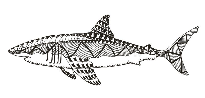 Зентангл акула