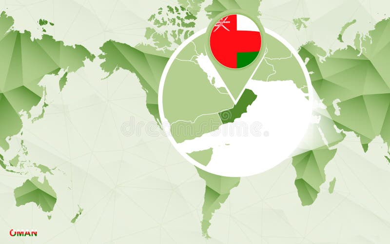 Zentrale Weltkarte Amerikas mit vergrößerter Oman-Karte vektor abbildung Zentrale Weltkarte Amerikas mit vergrößerter Oman-Karte vektor abbildung