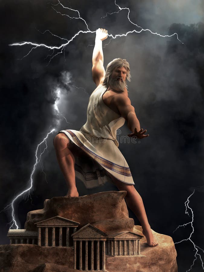 Ojciec Zeusa W Mitologii Greckiej Zeos ilustracji. Ilustracja złożonej z olympus, burza - 171464017