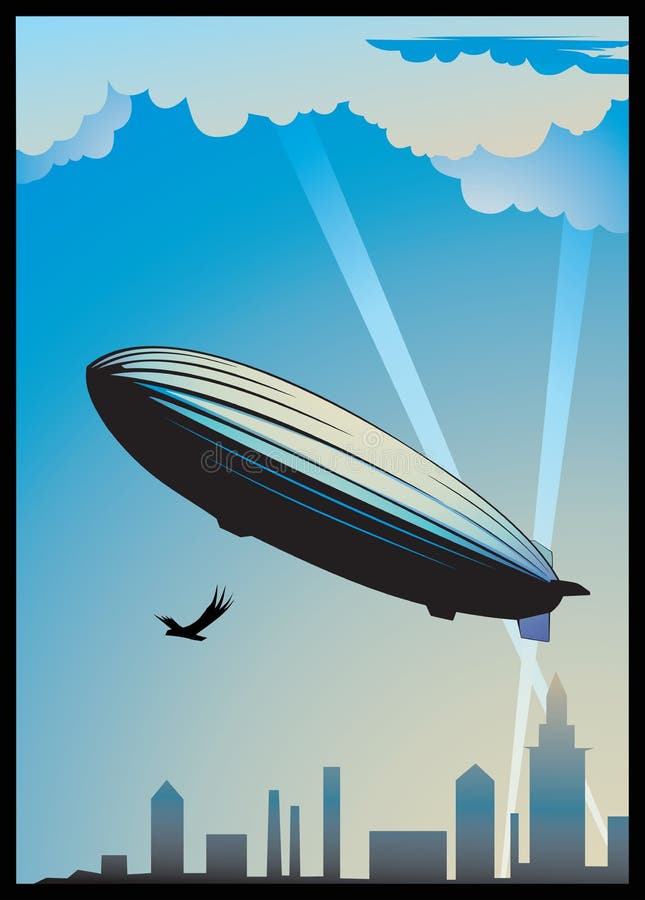 Zeppelin dirigeable stock illustration