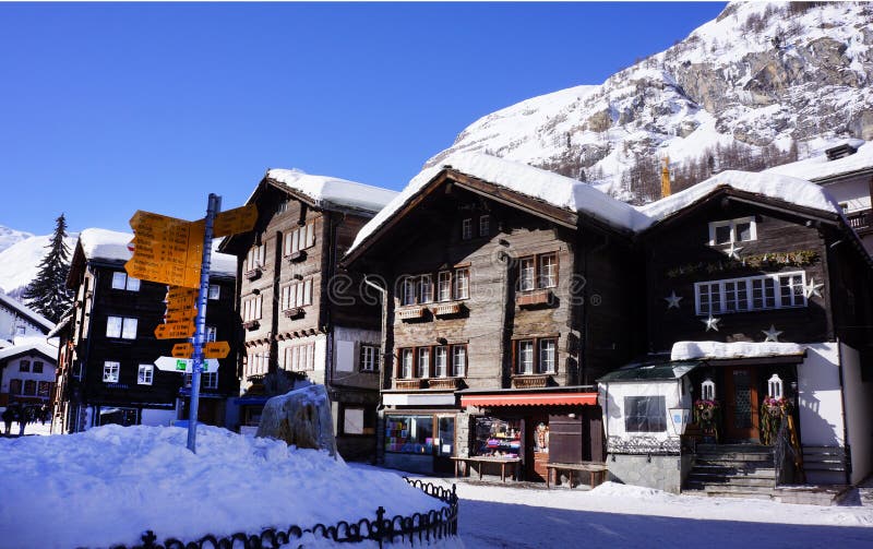 Zermattdorp, Zwitserland stock fotografie Zermattdorp, Zwitserland stock fotografie