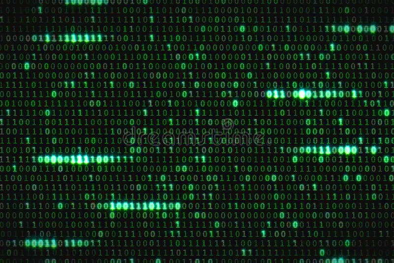 Zero and one green binary digital code, computer generated seamless loop abstract motion background, new technology concept