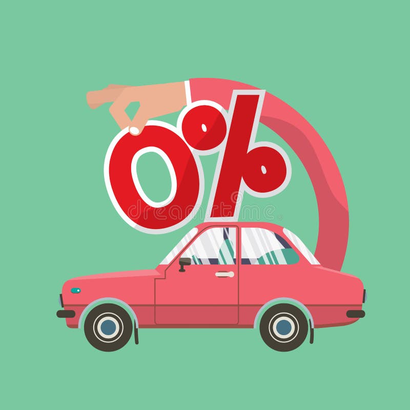 Zero Percent Car Loan Vector Stock Vector Illustration of purchase