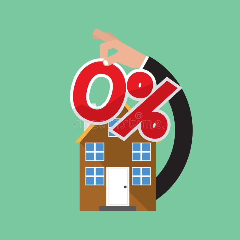 Zero Percent Home Loan Vector Stock Vector Illustration of offer, loan 90217330
