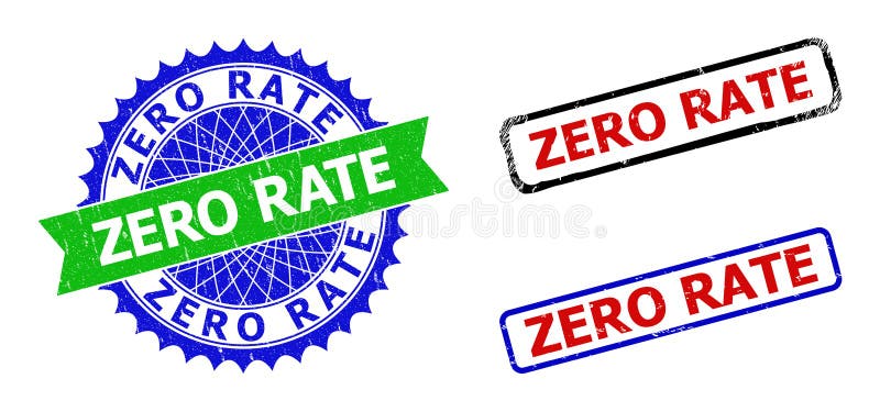 ZERO RATE Rosette and Rectangle Bicolor Watermarks with Grunge Surfaces