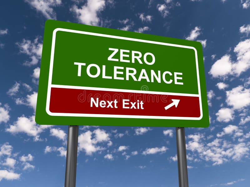 Zero Tolerance Traffic Sign Stock Illustration Illustration of black