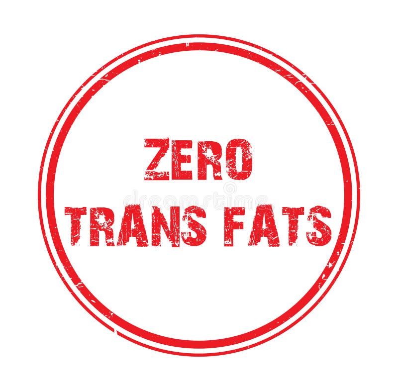 Zero trans fats stamp on white vector illustration