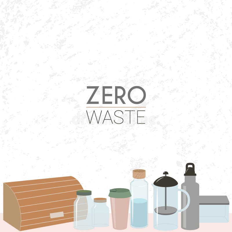 Zero waste lifestyle. Reuse. stock illustration Zero waste lifestyle. Reuse. stock illustration