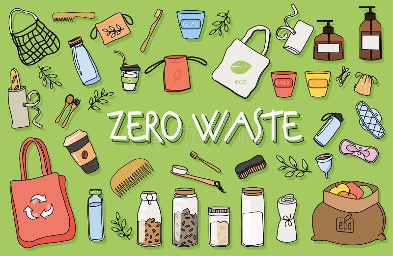 Zero waste collection stock vector. Illustration of plastic - 275869204
