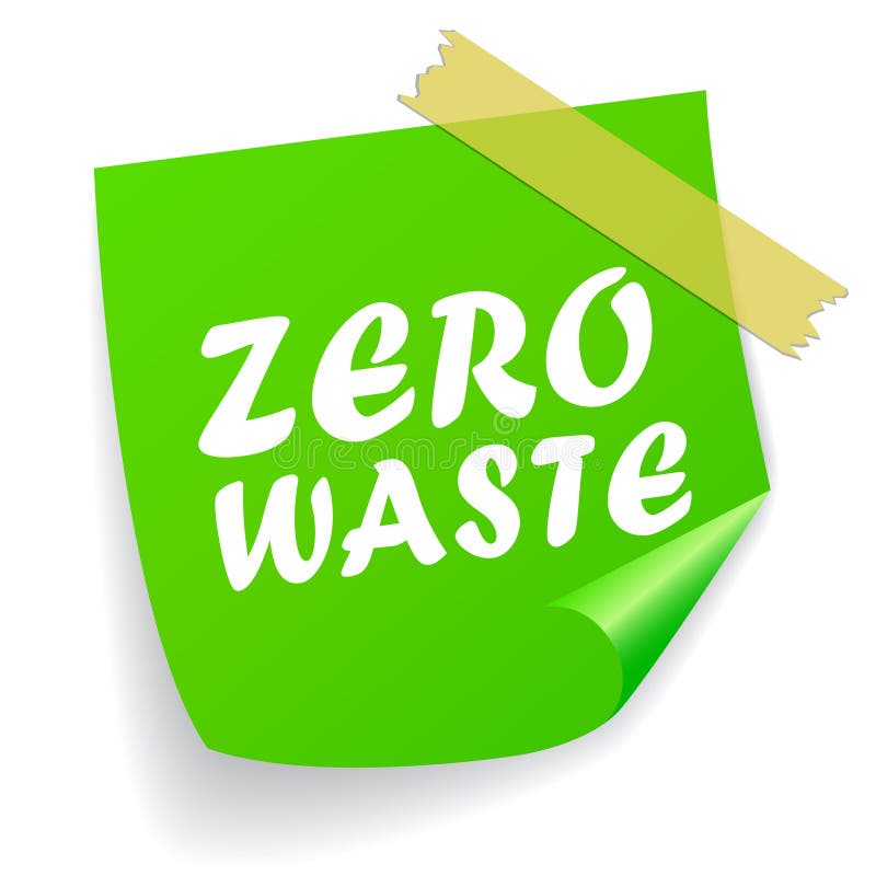 Zero waste green vector sticker vector illustration