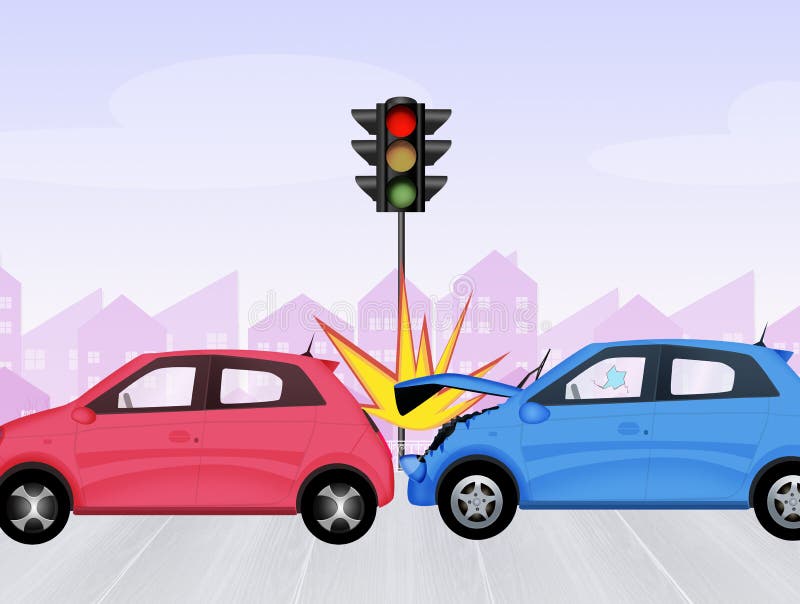 Zerschmetterte Autos vektor abbildung Zerschmetterte Autos vektor abbildung