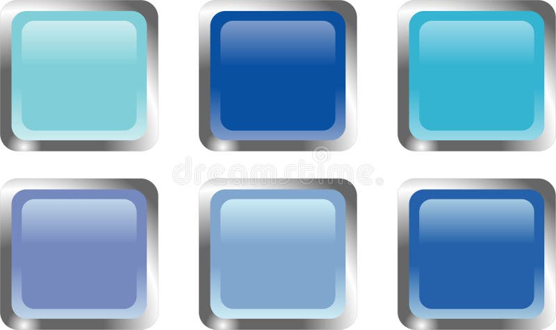 Zes blauwe Webknopen vector illustratie Zes blauwe Webknopen vector illustratie