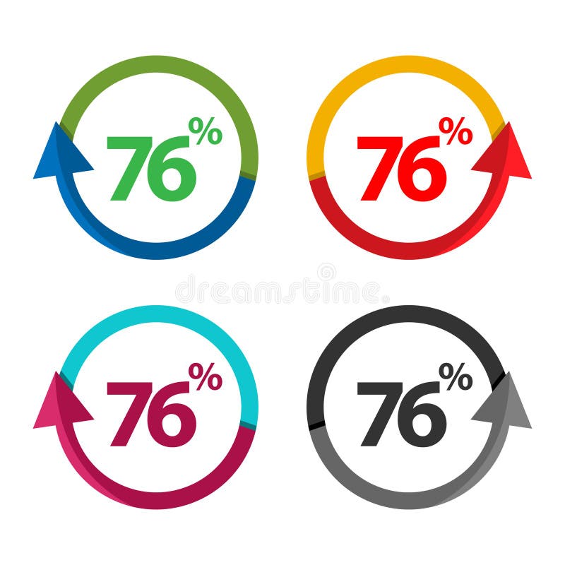 Zesenzeventig percenten omhoog, upwards pijl illustratie-vector royalty-vrije illustratie Zesenzeventig percenten omhoog, upwards pijl illustratie-vector royalty-vrije illustratie