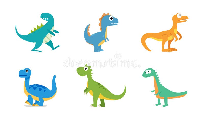 Zestaw dinozaurów. kolekcja ostrych ikon dinozaurów ilustracji