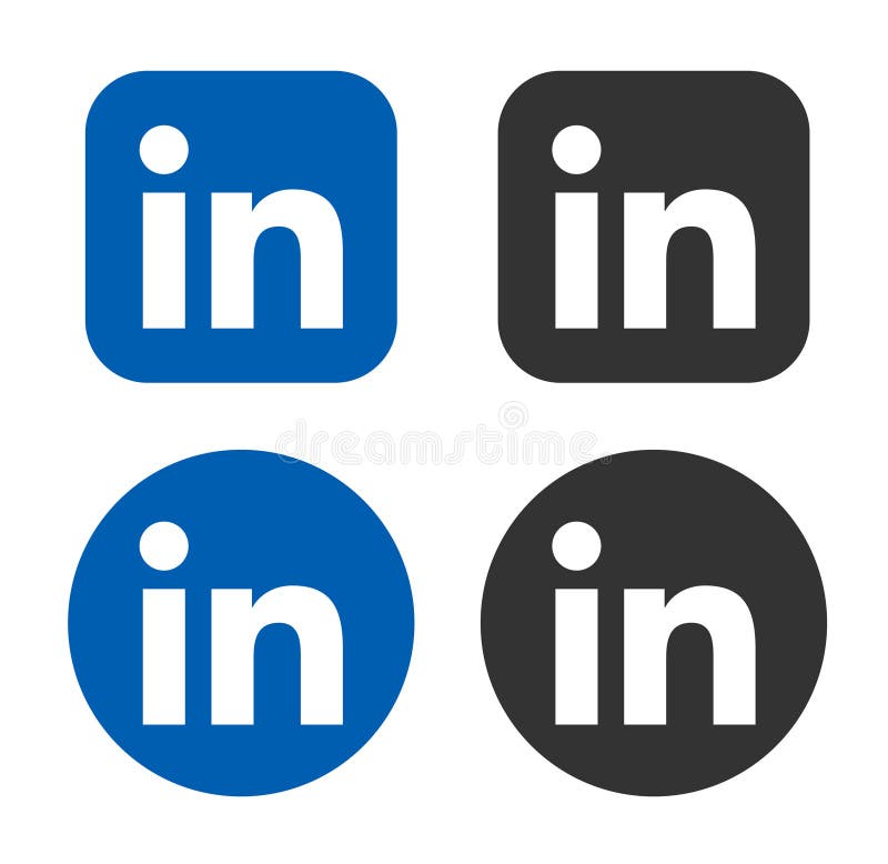 Zestaw ikon logo popularnych mediów społecznościowych linkedin element wector