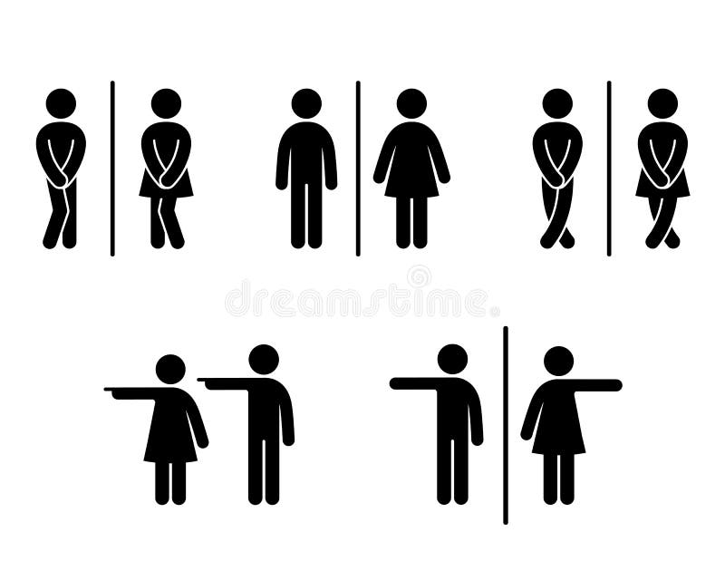 Zestaw ilustracji wektorowej ikony znaku WC na białym tle Wektor