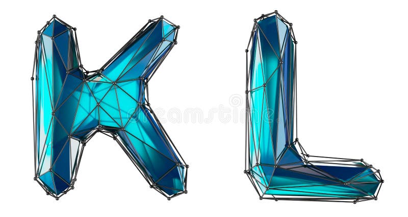 Zestaw liter K, L z realistycznego koloru renderowania 3d Kolekcja małego stylu polskiego royalty ilustracja