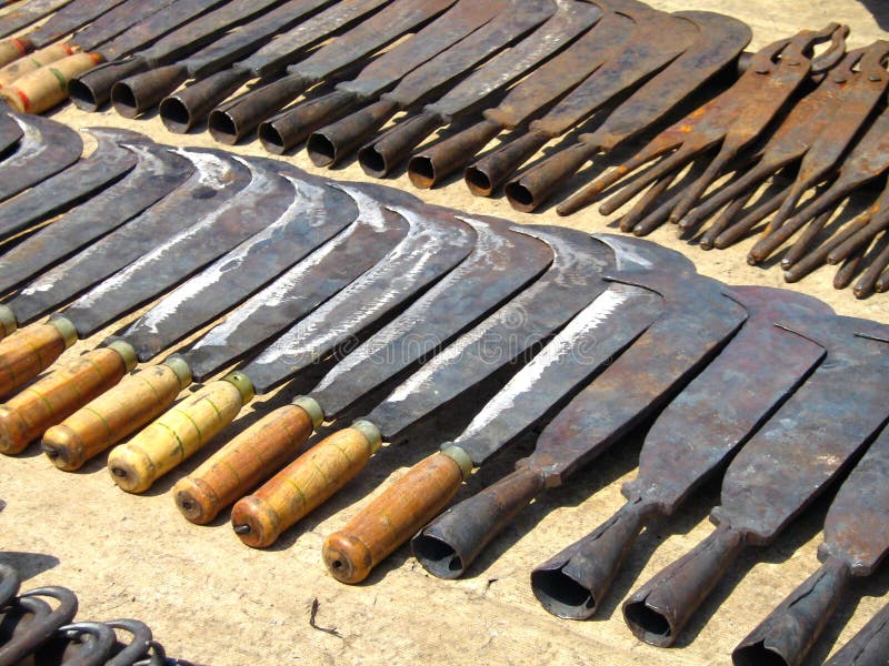 Dangerous set of knives kept for sale. Dangerous set of knives kept for sale