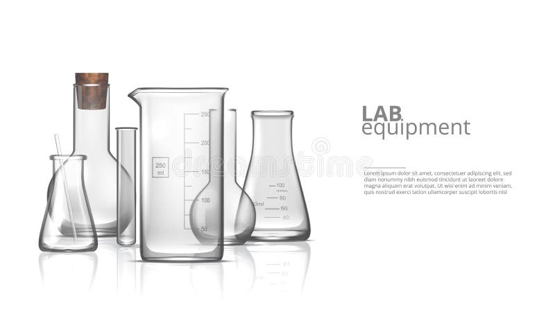 Zestaw Szkł Laboratoryjnych 3D ilustracji