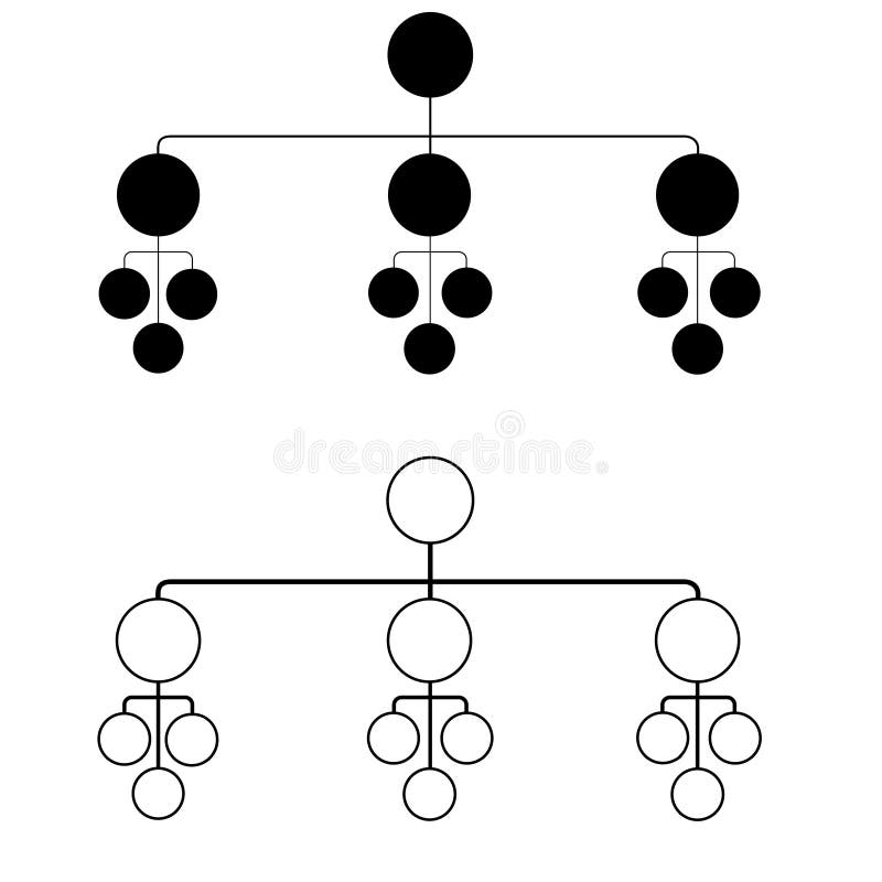 Zestaw wektorów ikon hierarchii. kolekcja znaków ilustracji firmy. symbol koncepcji. ilustracji