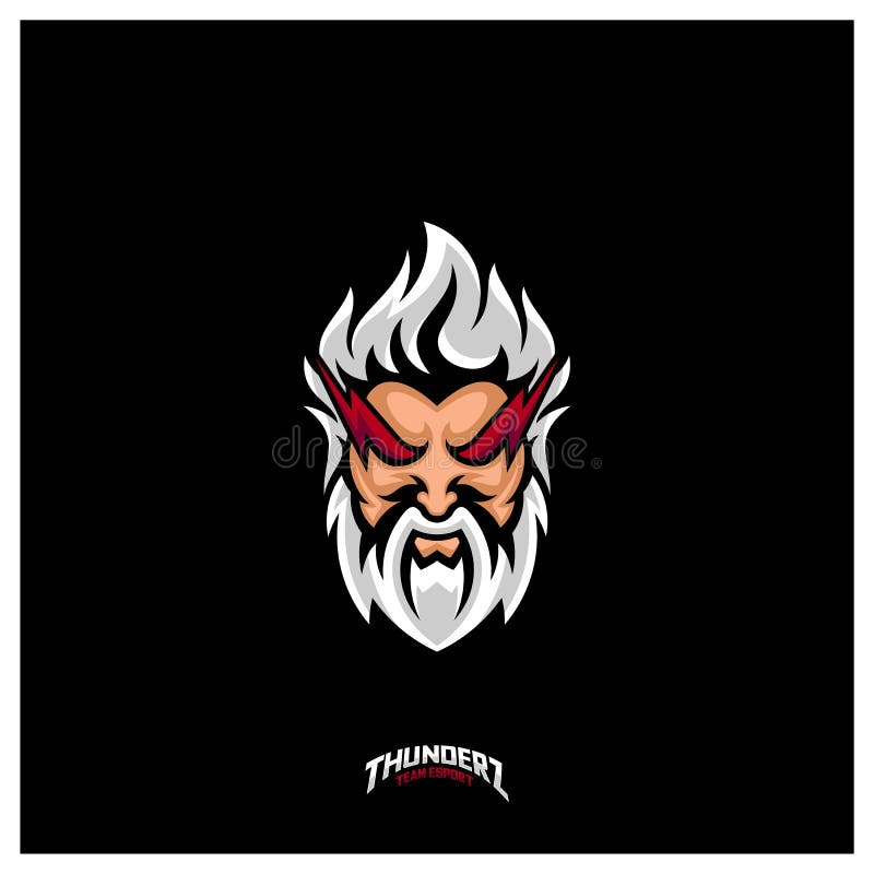 Zeus Thunderbolt Esport Gaming Mascot Logo Template Vector Modern Head Zeus Thunderbolt Logo Vector Illustration Stock Vector Illustration Of Logo Gaming