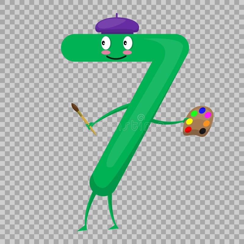 Zeven Leuk pret kleurrijk cijfer in de vorm van beeldverhaalkarakters voor jonge geitjes Vector wiskundige Illustratiekinderen s vector illustratie Zeven Leuk pret kleurrijk cijfer in de vorm van beeldverhaalkarakters voor jonge geitjes Vector wiskundige Illustratiekinderen s vector illustratie