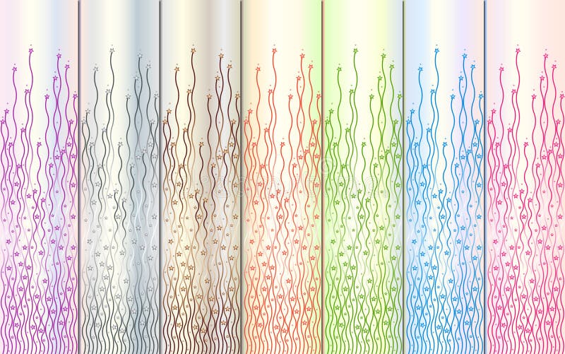 Zeven pastelkleurbanners stock illustratie Zeven pastelkleurbanners stock illustratie