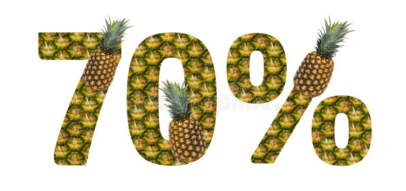 Zeventig die percenten van ananas op een witte achtergrond worden gemaakt Het tropische voedsel van de het dieetzomer van de frui royalty-vrije illustratie Zeventig die percenten van ananas op een witte achtergrond worden gemaakt Het tropische voedsel van de het dieetzomer van de frui royalty-vrije illustratie
