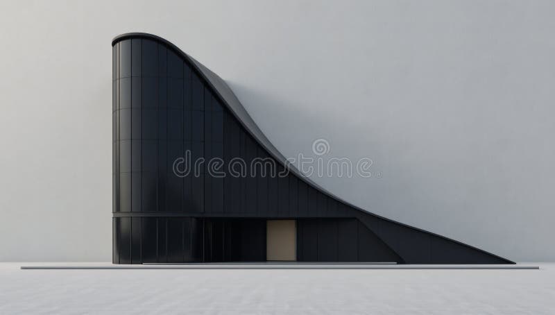 Zgârie-nori curbați moderni, setați pe un fundal pătrat minim 3d, refăcând royalty free illustration