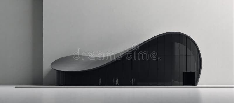Zgârie-nori curbați moderni, setați pe un fundal pătrat minim 3d, refăcând stock illustration