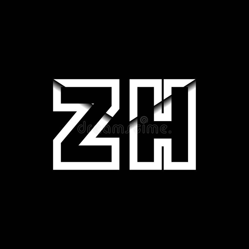 ZH Monogram Envelope Shape Style vector illustration