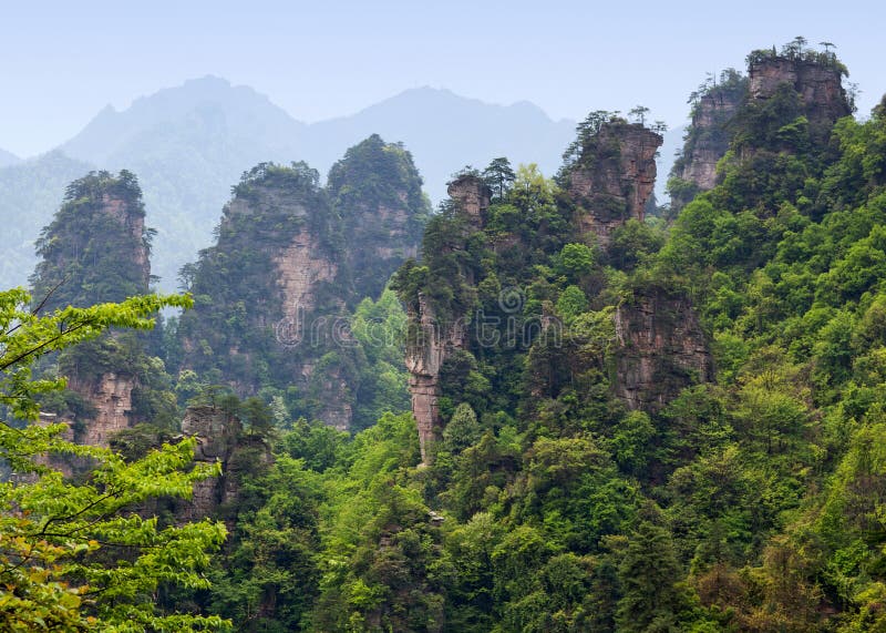Zhangjiajie Nationaal Forest Park in de Provincie van Hunan, China royalty-vrije stock afbeelding Zhangjiajie Nationaal Forest Park in de Provincie van Hunan, China royalty-vrije stock afbeelding