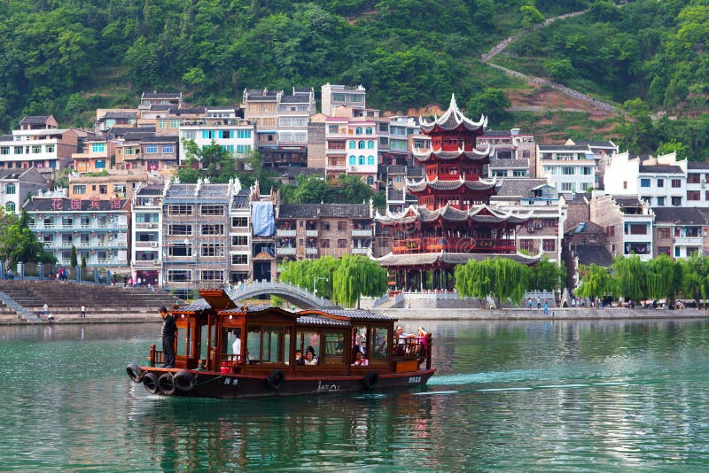 Zhenyuan Ancient Town on Wuyang river in Guizhou Province, China