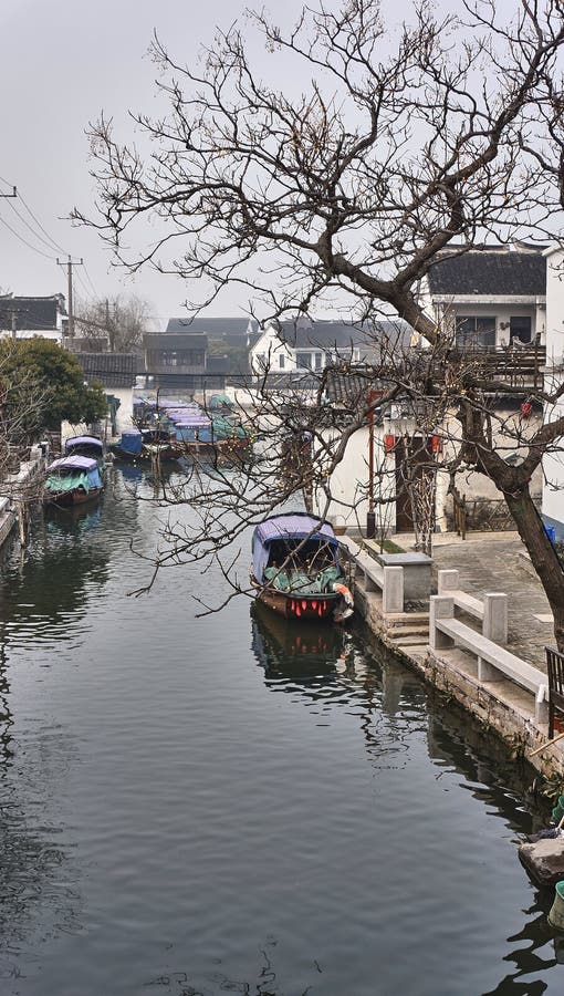 Zhouzhuang vattenstad arkivbild Zhouzhuang vattenstad arkivbild