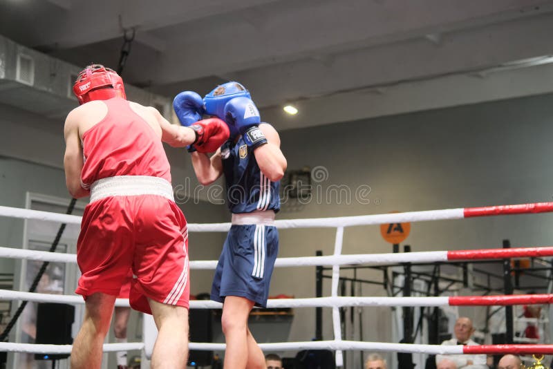 Zhytomyr, Ukraine January 21, 2022 Two Professional Boxers Fighting