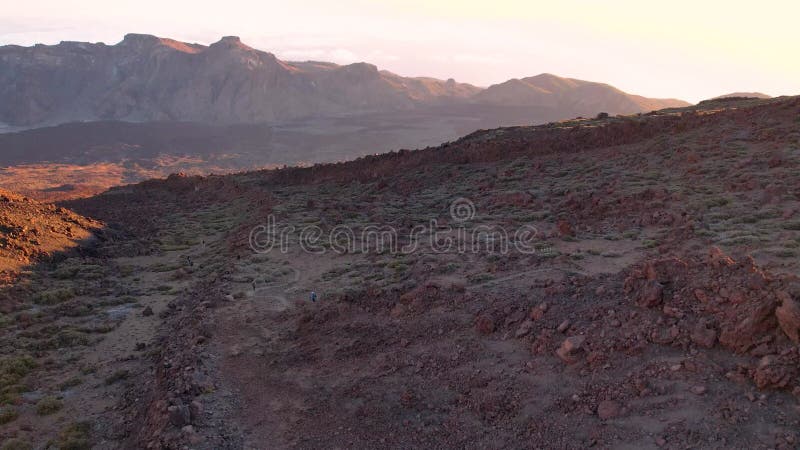 Zicht vanuit de lucht op de teide vulcano lava field tenerife canarische eilanden