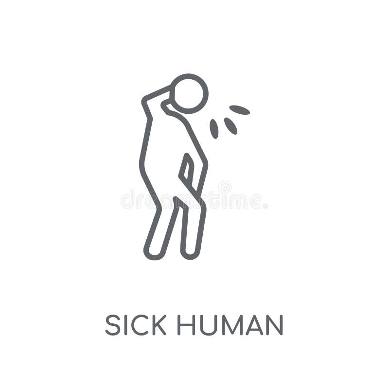 ziek menselijk lineair pictogram Het moderne concept o van het overzichts zieke menselijke embleem stock illustratie ziek menselijk lineair pictogram Het moderne concept o van het overzichts zieke menselijke embleem stock illustratie