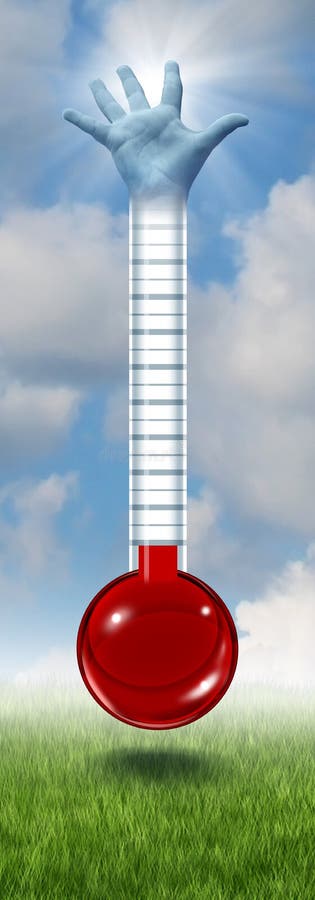 Goal thermometer concept with a red mercury temperature indicator and a hand reaching for the sun on a sky background as an icon for measuring rising donations to charity and charitable causes for relief to help the less fortunate of society. Goal thermometer concept with a red mercury temperature indicator and a hand reaching for the sun on a sky background as an icon for measuring rising donations to charity and charitable causes for relief to help the less fortunate of society.