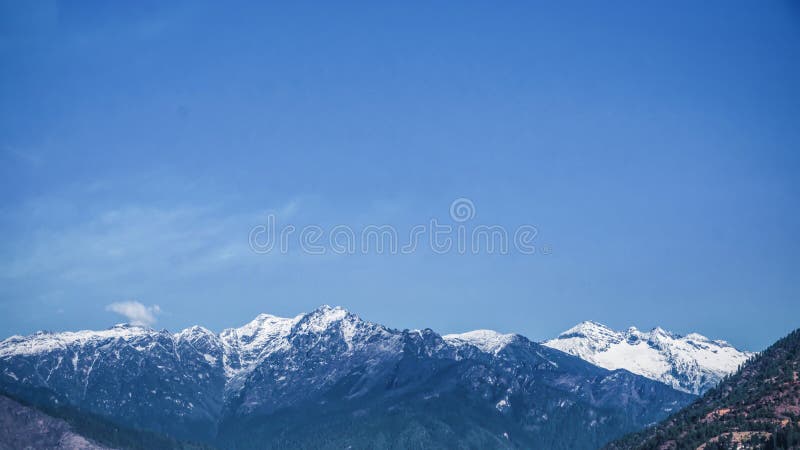 Zieleni drzewa halni w wysokim poziomie i skały fotografia royalty free