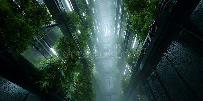 Zieleń Lush Przerośnięta Struktura Atmosferyczna Sztuka Cyfrowa ilustracja wektor