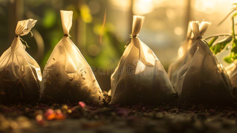 Herbal tea bags and loose leaves form an artful composition, evoking a sense of tranquility and calm. Herbal tea bags and loose leaves form an artful composition, evoking a sense of tranquility and calm